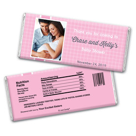 Baby Shower Personalized Chocolate Bar Wrappers Gingham Photo