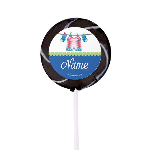 Shower with Love Boy Personalized 2" Lollipops (24 Pack)