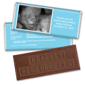 Baby Shower Personalized Embossed Chocolate Bar Sonogram Photo