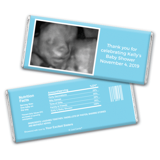 Baby Shower Personalized Chocolate Bar Wrappers Sonogram Photo