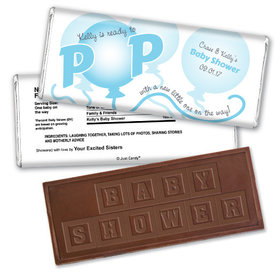 Baby Shower Personalized Embossed Chocolate Bar About to Pop Balloons