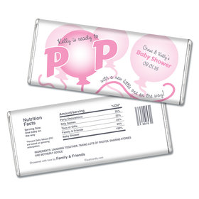 Baby Shower Personalized Chocolate Bar About to Pop Balloons