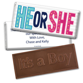 Gender Reveal Baby Shower Wonder Baby Embossed It's a Boy Chocolate Bar