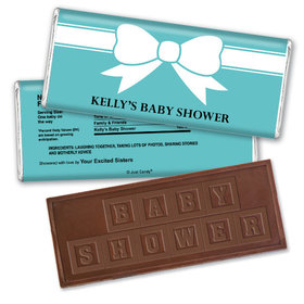 Baby Shower Personalized Embossed Chocolate Bar Tiffany Bow Theme