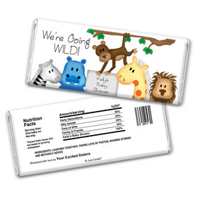 Baby Shower Personalized Chocolate Bar Wrappers Going Wild Jungle Animals