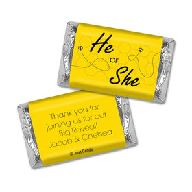 Gender Reveal Baby Shower Personalized Hershey's Miniatures Wrappers Bumble Bee
