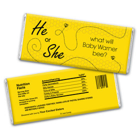 Gender Reveal Baby Shower Personalized Chocolate Bar Wrappers Bumble Bee