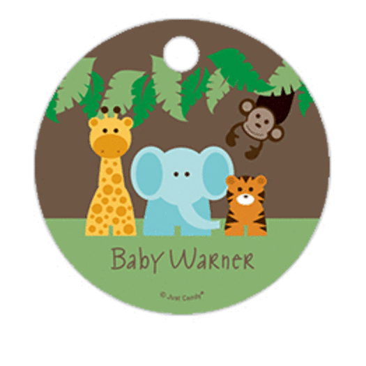 Personalized Baby Shower Jungle Buddies Hang Tag for Purse