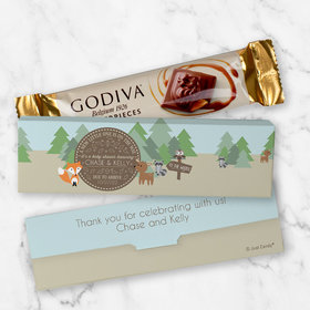 Personalized Baby Shower Forest Friends Mini Masterpiece Godiva Chocolate Bar in Gift Box