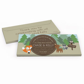 Deluxe Personalized Baby Shower Forest Friends Chocolate Bar in Gift Box