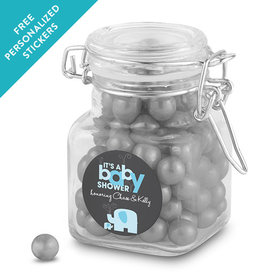Baby Shower Personalized Latch Jar Elephant (12 Pack)