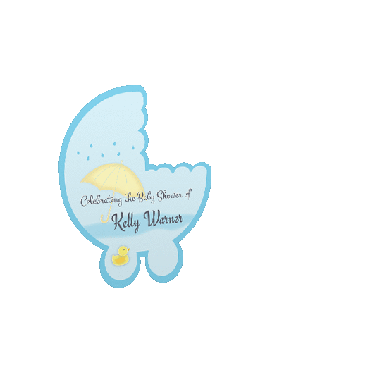 Personalized Baby Shower Baby Shower Duck Rain Shower Sticker for Plastic Baby Stroller Box