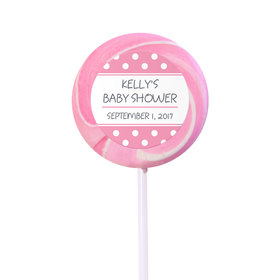 Baby Shower Personalized Small Swirly Pop Polka Dot(24 Pack)