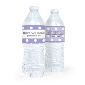 Personalized Baby Shower Polka Dot Water Bottle Sticker Labels (5 Labels)