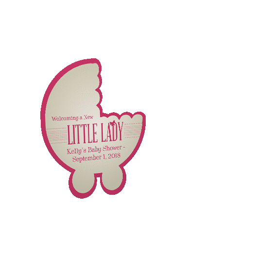Personalized Baby Shower Little Lady Bow Sticker for Plastic Baby Stroller Box