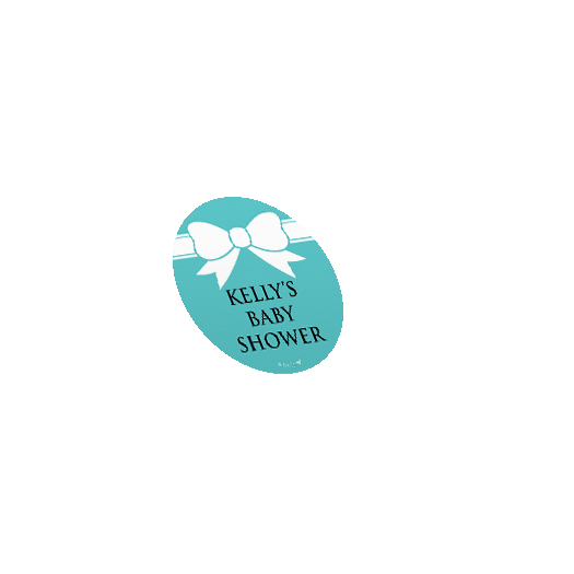 Personalized Baby Shower Tiffany Bow Theme 2" Sticker for Small Mason Jar