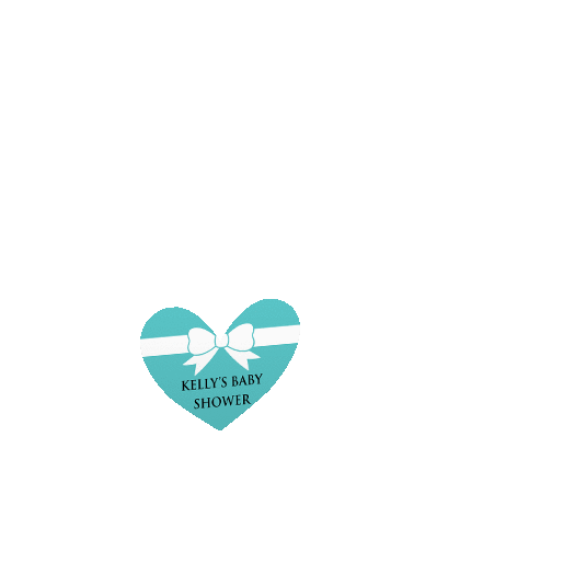 Personalized Baby Shower Tiffany Bow Theme Sticker for Heart Jar