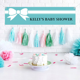 Personalized Baby Shower Tiffany Themed Bow 5 Ft. Banner