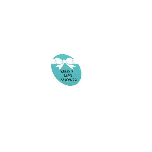 Personalized Baby Shower Tiffany Bow Theme 1.25" Sticker for Mini Side Jar