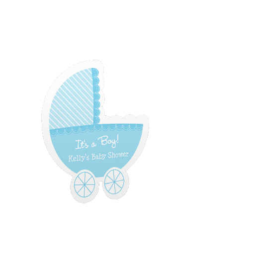 Personalized Baby Shower Stripes Sticker for Plastic Baby Stroller Box