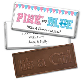 Gender Reveal Baby Shower Banners Embossed It's a Girl Chocolate Bar