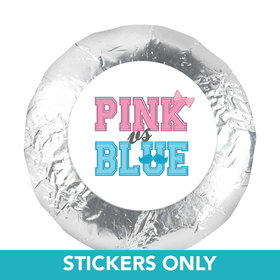 Gender Reveal 1.25" Sticker Mustache & Bow (48 Stickers)