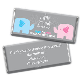 Gender Reveal Baby Shower Baby Elephants Personalized Chocolate Bar
