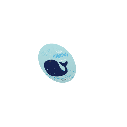 Personalized Baby Shower Whale Babies 2" Sticker for Small Mason Jar