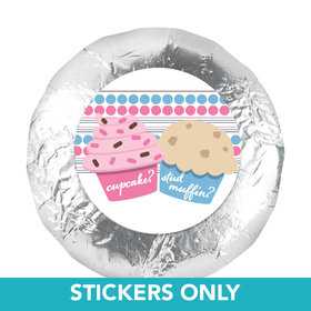 Gender Reveal 1.25" Sticker Cupcakes (48 Stickers)