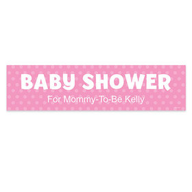 Personalized Polka Dots Baby Shower 5 Ft. Banner