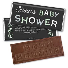 Baby Shower Personalized Embossed Chocolate Bar Tiny Joy