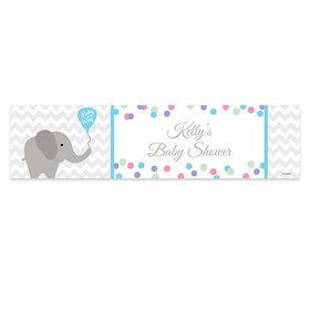 Personalized Baby Shower Chevron Elephant 5 Ft. Banner