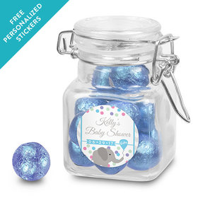 Baby Shower Personalized Latch Jar Chevron Dots (12 Pack)