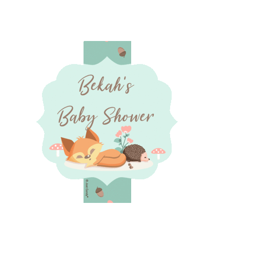 Personalized Baby Shower Fox Quatrefoil Sticker for Bento Box