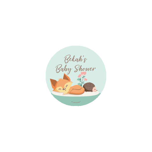 Personalized Baby Shower Woodland Buddies Sticker for Digi Bags