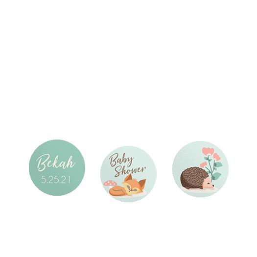 Personalized Baby Shower Woodland Buddies 3/4" Stickers for Hershey's Kisses