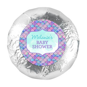 Personalized Mermaid Baby Shower 1.25in Stickers (48 Stickers)