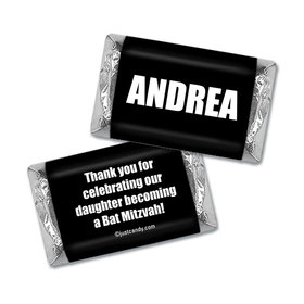 Bat Mitzvah Personalized Hershey's Miniatures Wrappers Block Name