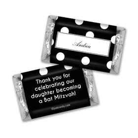 Bat Mitzvah Personalized Hershey's Miniatures Polka Dot Place Cards