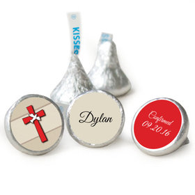 Confirmation 3/4" Sticker Red Cross and Dove (108 Stickers)