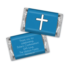 Confirmation Personalized Hershey's Miniatures Wrappers Stained Glass Cross