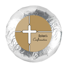 Confirmation 1.25" Sticker Stained Glass Cross (48 Stickers)