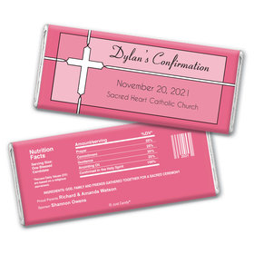 Confirmation Personalized Chocolate Bar Wrappers Stained Glass Cross