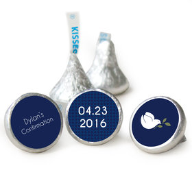 Confirmation Personalized Hershey's Kisses Peace Dove Navy Blue Assembled Kisses
