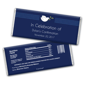 Confirmation Personalized Chocolate Bar Peace Dove Navy Blue