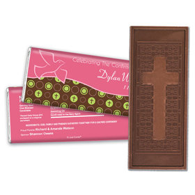 Confirmation Personalized Embossed Cross Chocolate Bar Doves & Circle Crosses