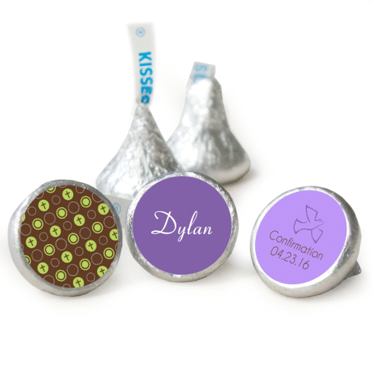 Confirmation Personalized Hershey's Kisses Doves & Circle Crosses Assembled Kisses