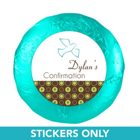 Confirmation 1.25" Sticker Doves & Circle Crosses (48 Stickers)