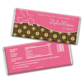 Confirmation Personalized Chocolate Bar Wrappers Doves & Circle Crosses