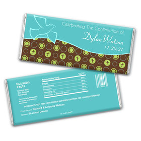 Confirmation Personalized Chocolate Bar Wrappers Doves & Circle Crosses